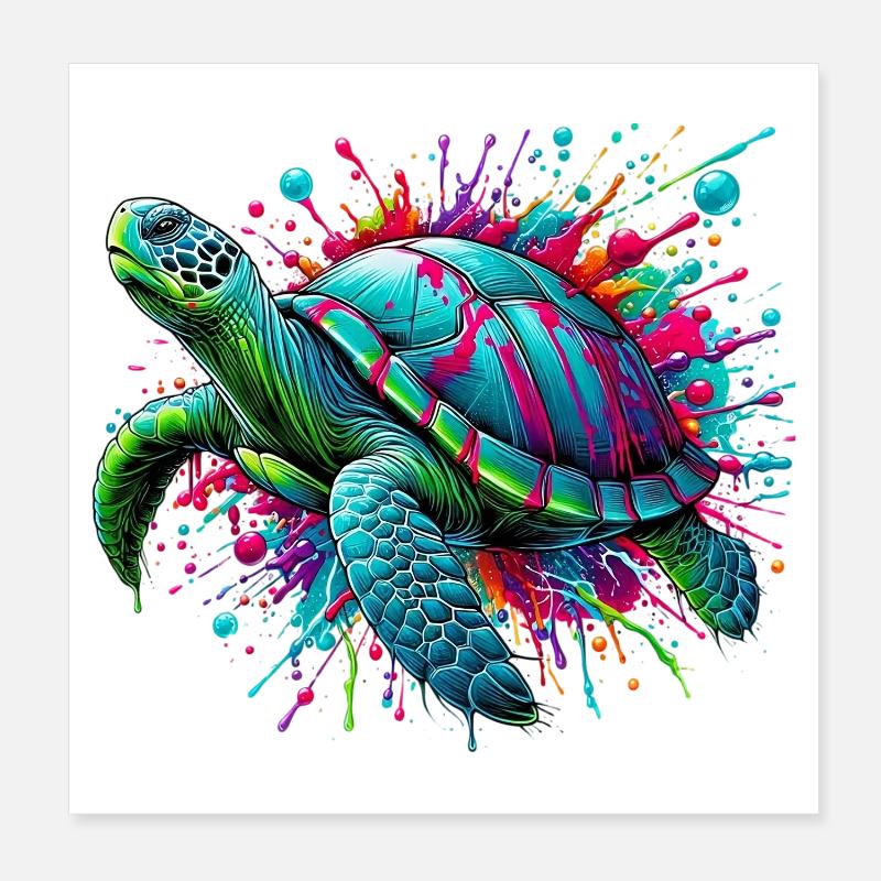 Turtle Poster 8" x 8" (20x20 cm)