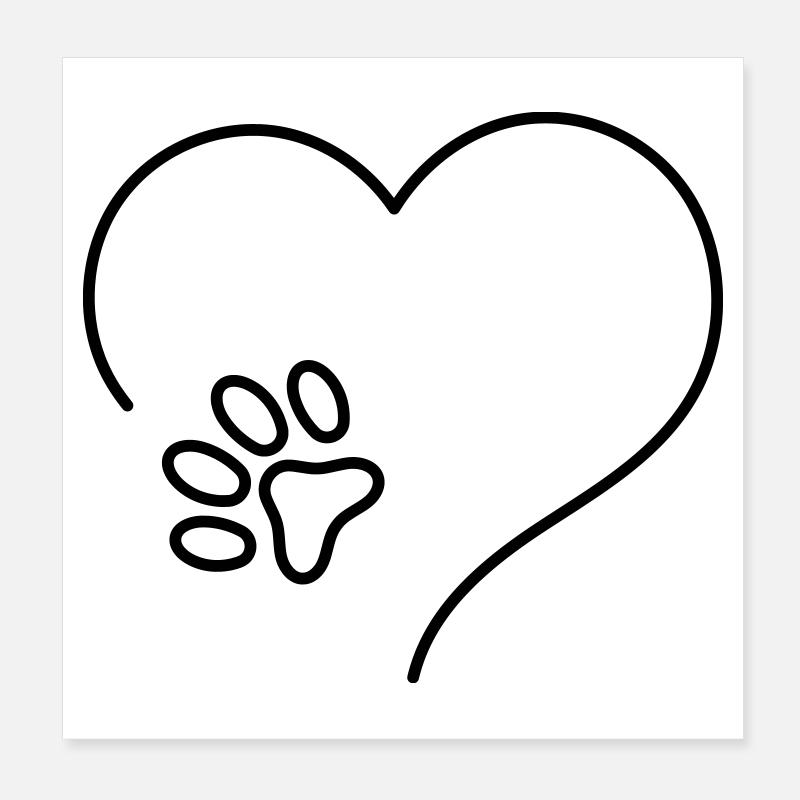 Katzenherz Poster 20x20 cm