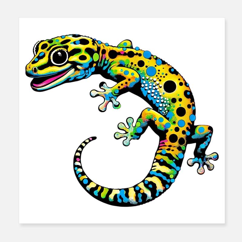 Gecko Poster 20 x 20 cm