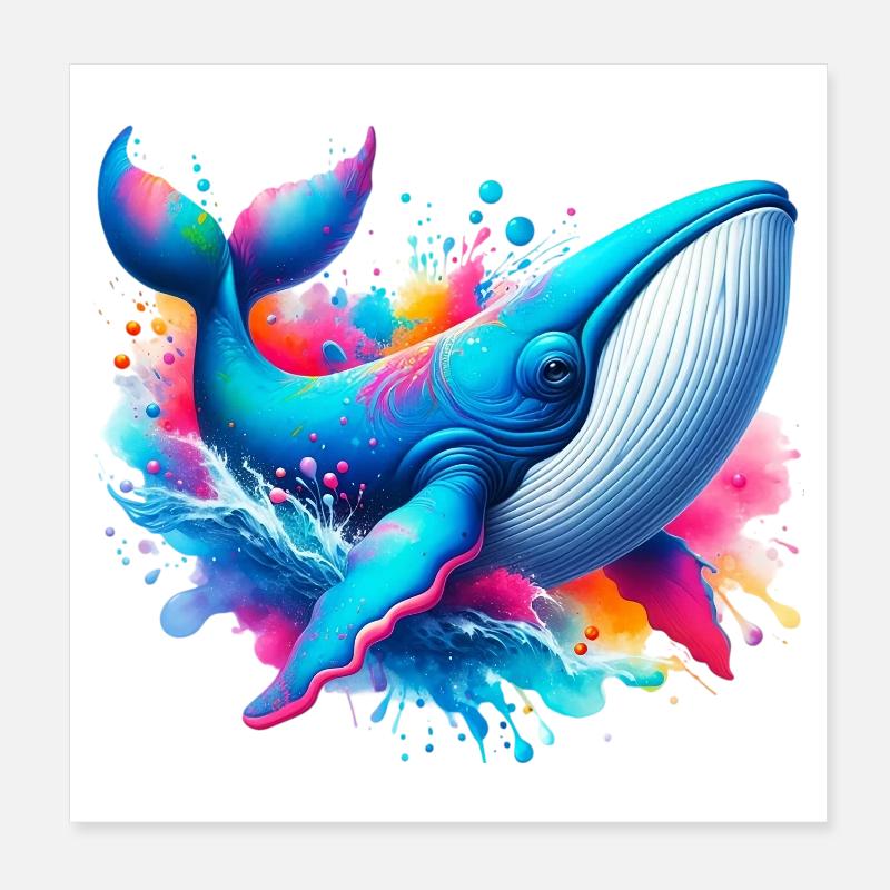 Baleine Poster 20 x 20 cm