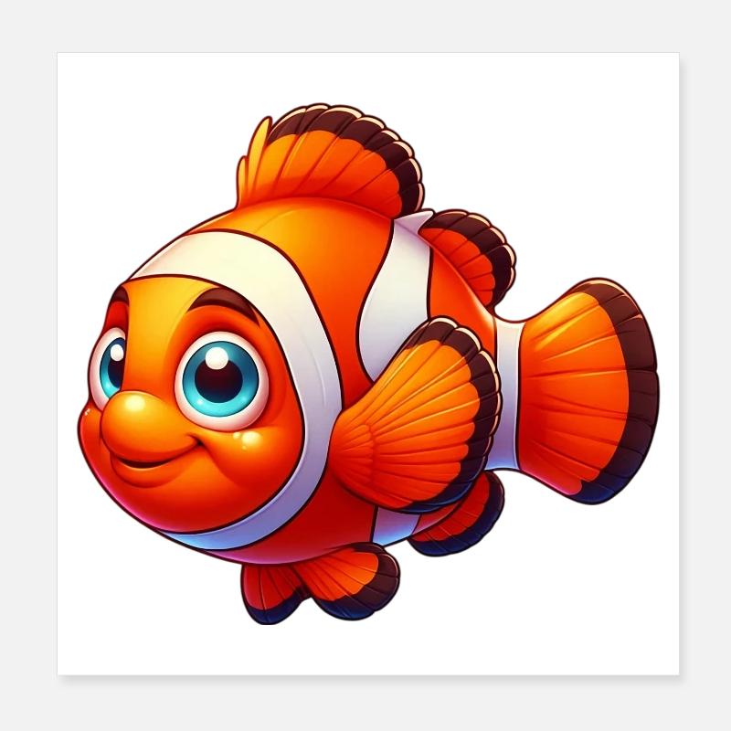 Poisson-clown Poster 20 x 20 cm