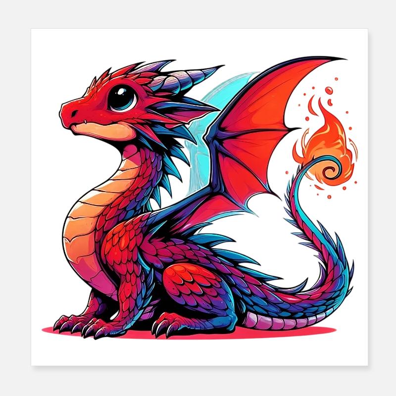 Drache Poster 20x20 cm