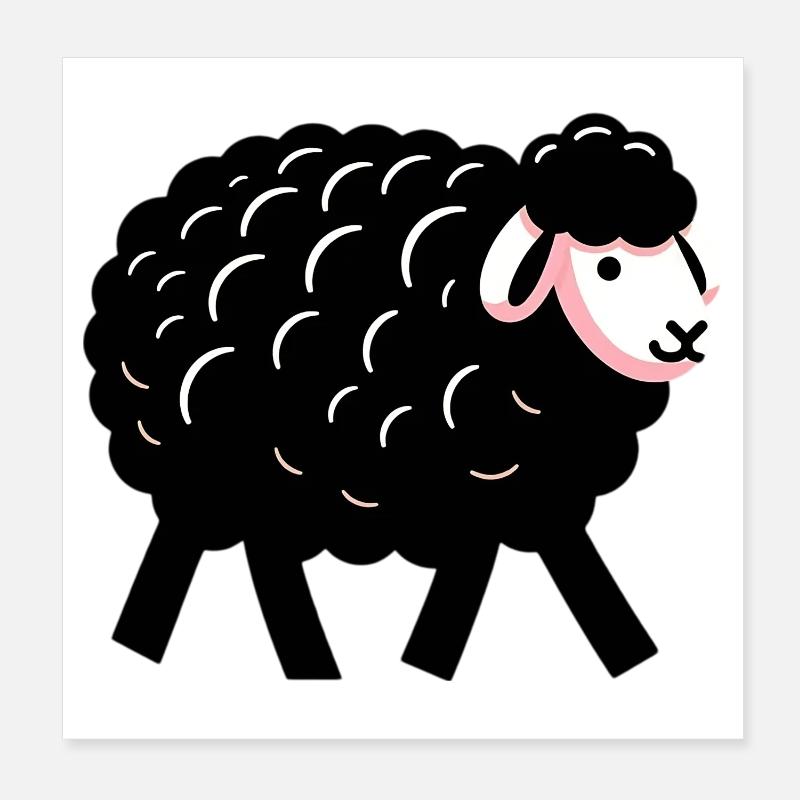 Black Sheep Poster 8" x 8" (20x20 cm)
