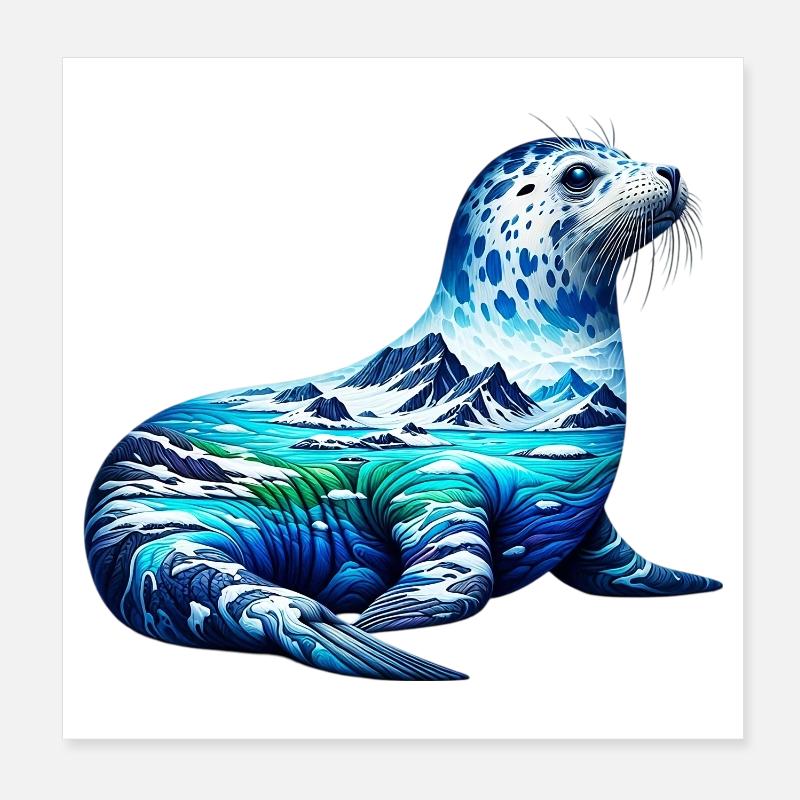 Seal Poster 8" x 8" (20x20 cm)