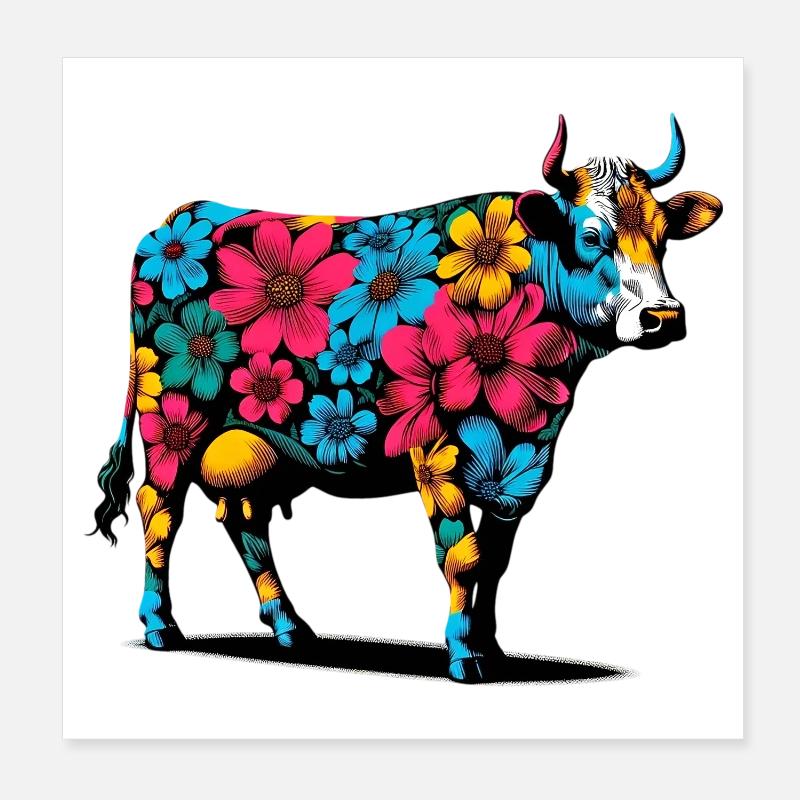 Vache Poster 20 x 20 cm