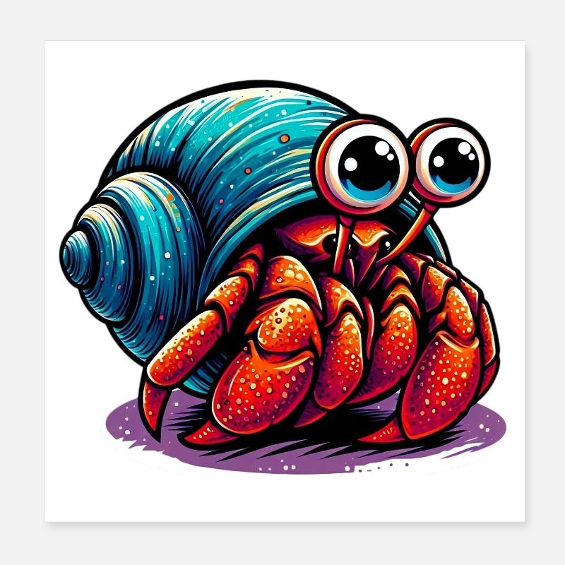 Hermit crab Poster 8" x 8" (20x20 cm)