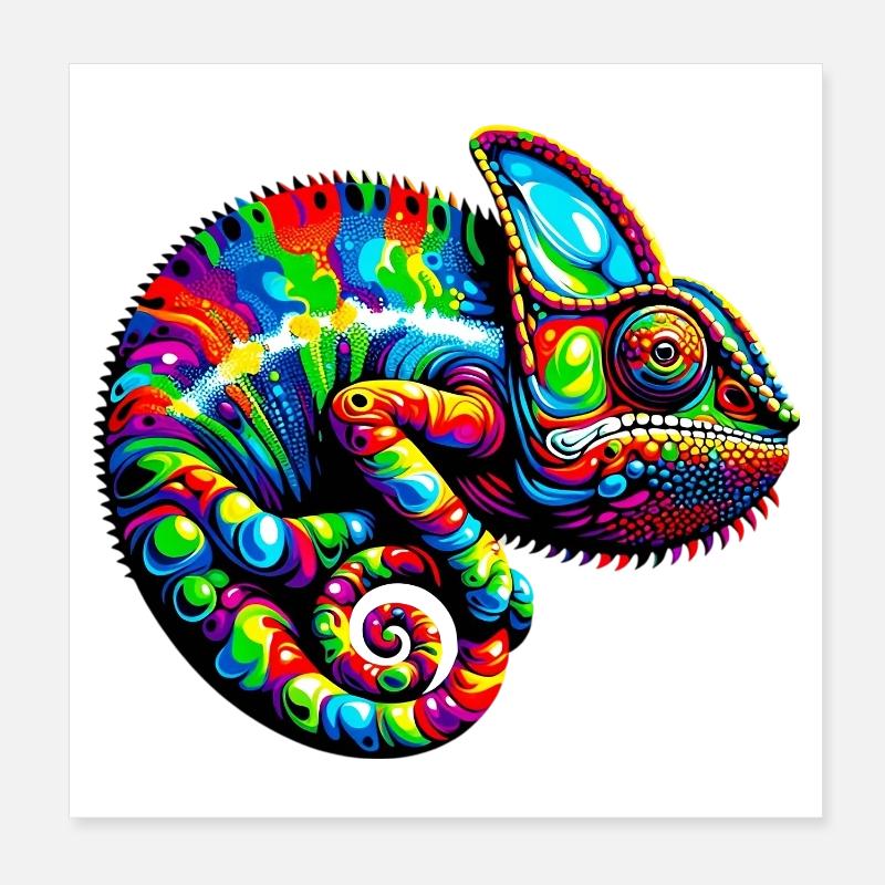 Caméléon Poster 20 x 20 cm