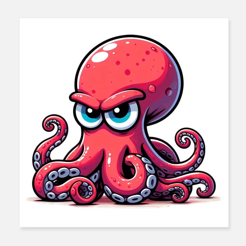 Octopus Poster 8" x 8" (20x20 cm)