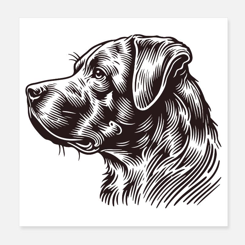 Dog profile Poster 8" x 8" (20x20 cm)