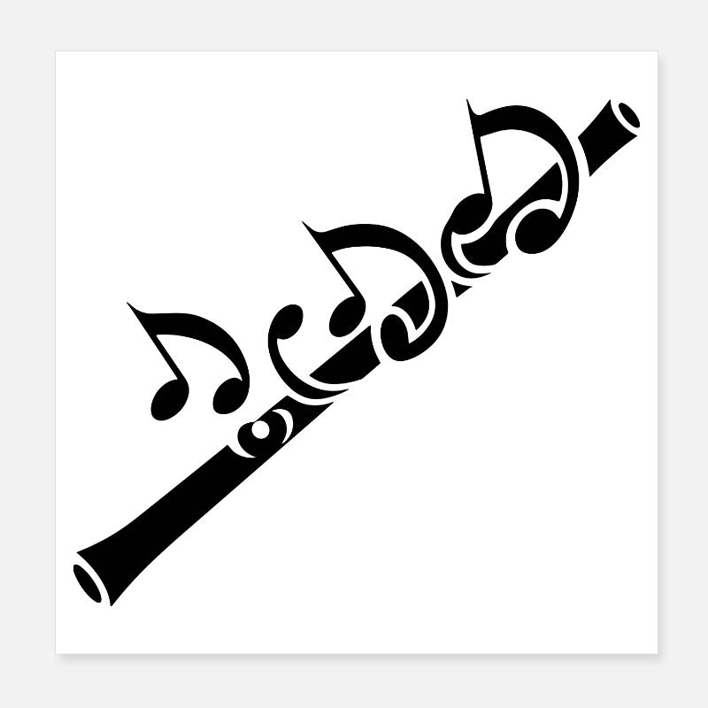 Musique de flûte Poster 20 x 20 cm