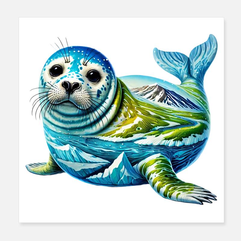Seal Poster 8" x 8" (20x20 cm)