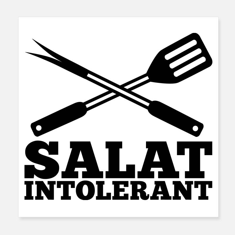 Salat Intolerant Grillbesteck Poster 20x20 cm