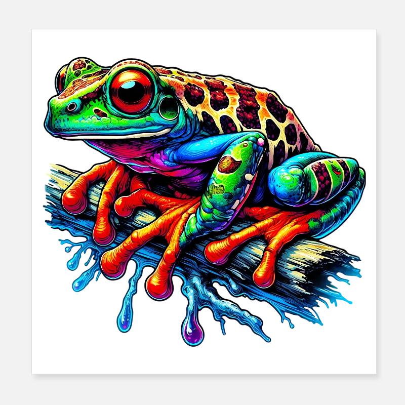 Frog Poster 8" x 8" (20x20 cm)