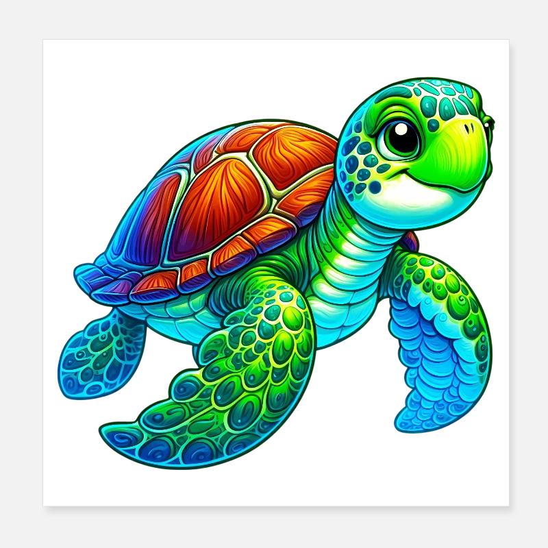 Tortue Poster 20 x 20 cm