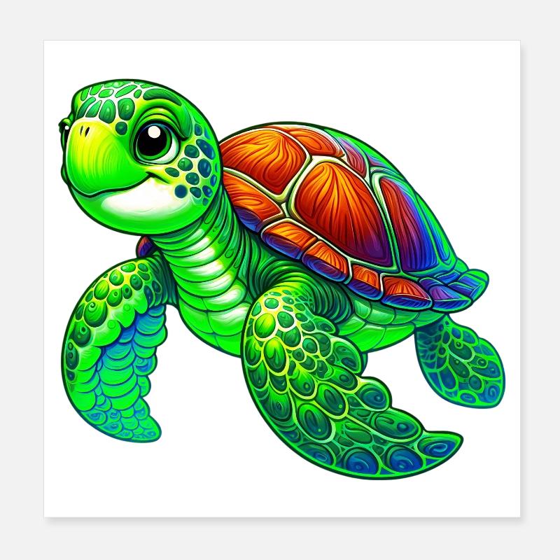 Schildkröte Poster 20x20 cm