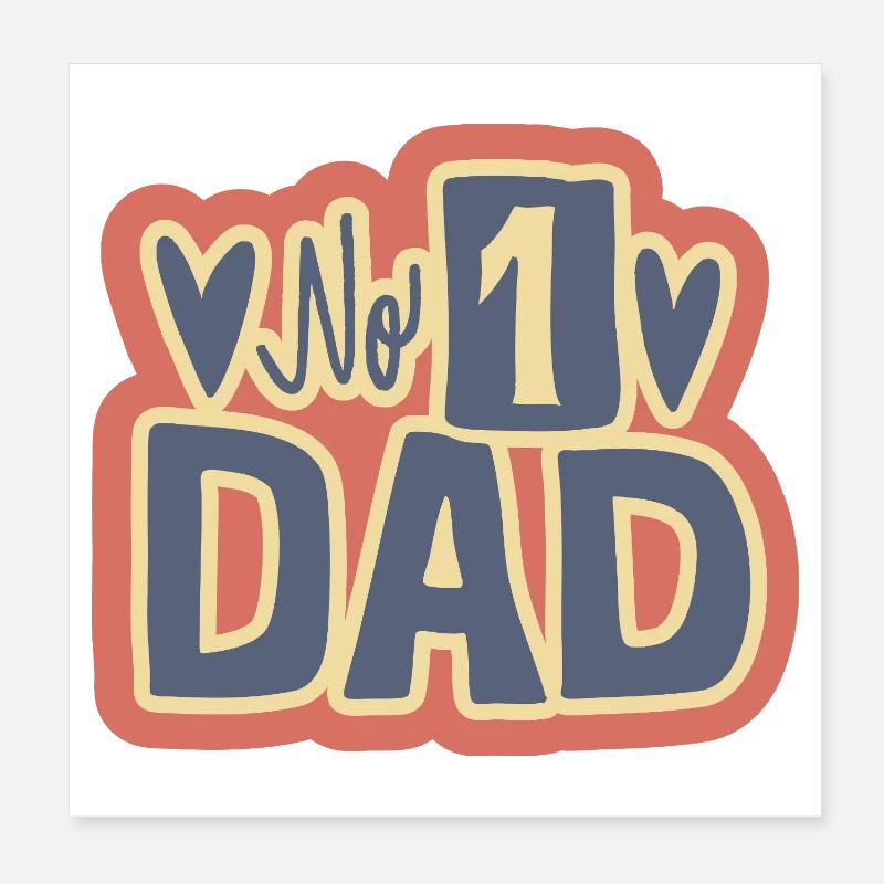No 1 Dad Herz-Design Poster 20x20 cm
