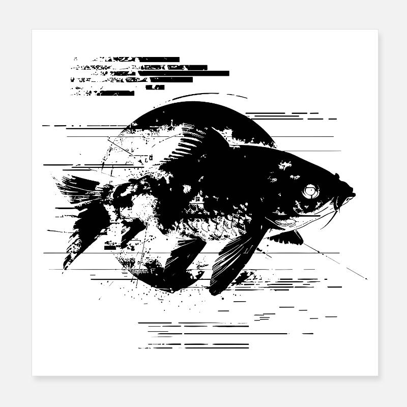 Fish Sketch Poster 8" x 8" (20x20 cm)