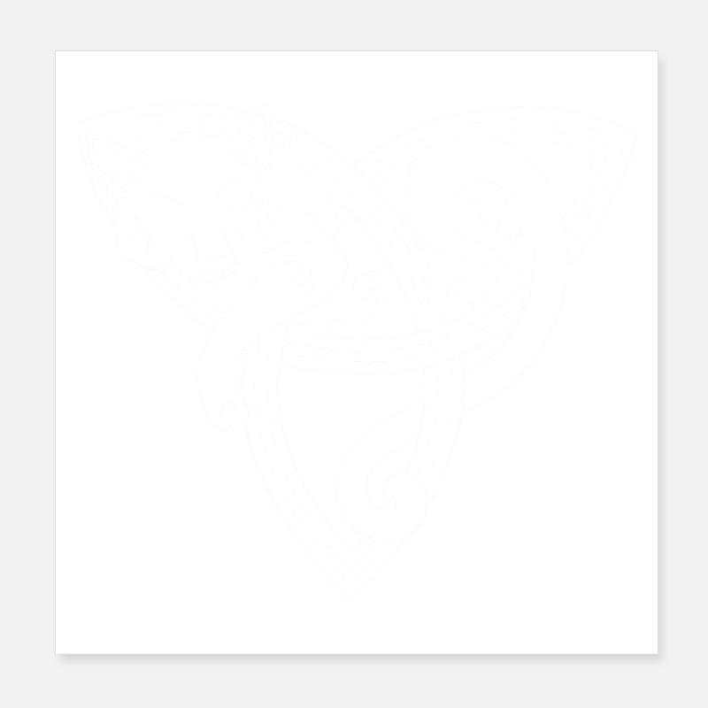 Le chat celte se repose (blanc) Poster 20 x 20 cm