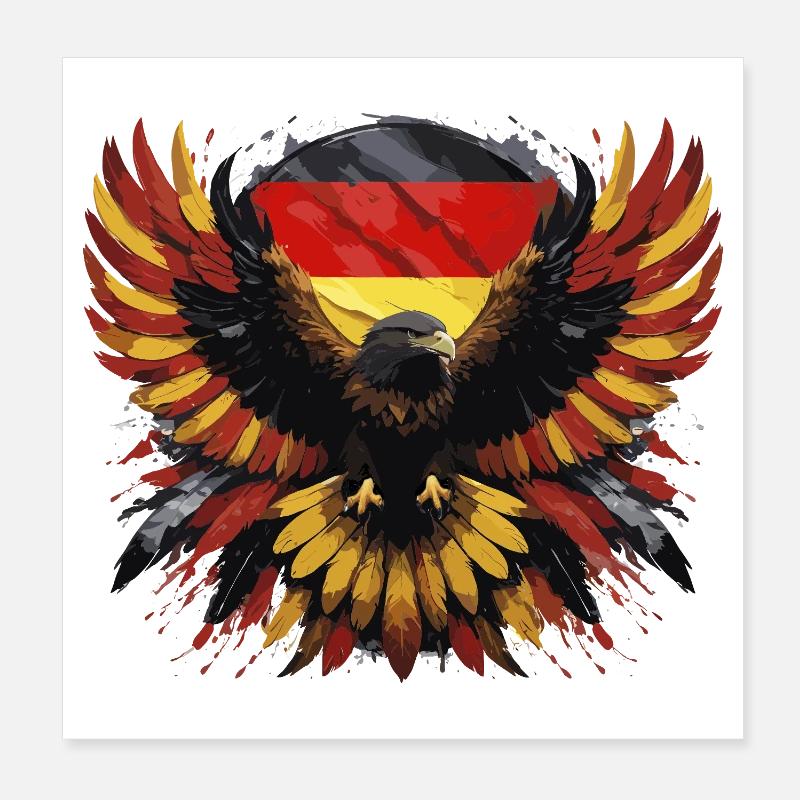 German eagle black-red-yellow Poster 8" x 8" (20x20 cm)