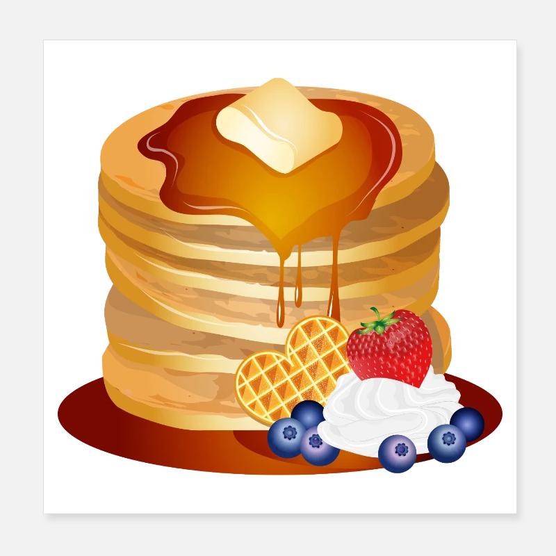 Motif de crêpes avec flocons de beurre et sirop d’érable Poster 20 x 20 cm
