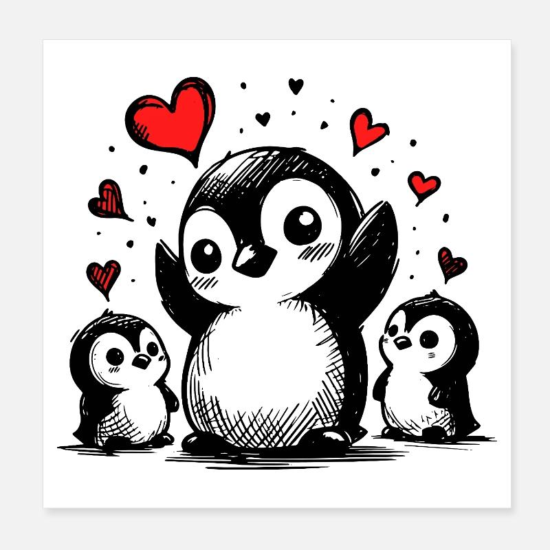 Happy Couple Surrounded by Love Poster 8" x 8" (20x20 cm)