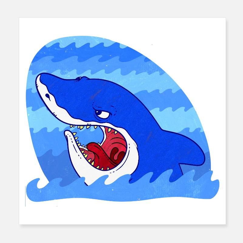 Requin sinistre Poster 20 x 20 cm