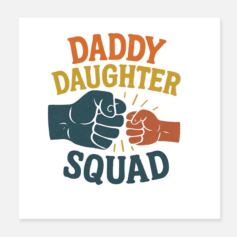 Daddy Daughter Squad Matching Vater Tochter Poster 20x20 cm
