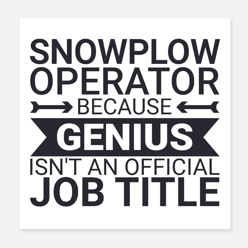 Snowplow Operator Genius Schneepflugfahrer Poster 20x20 cm