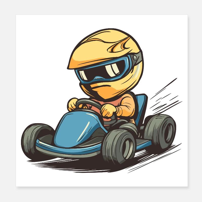 Karting Poster 20 x 20 cm