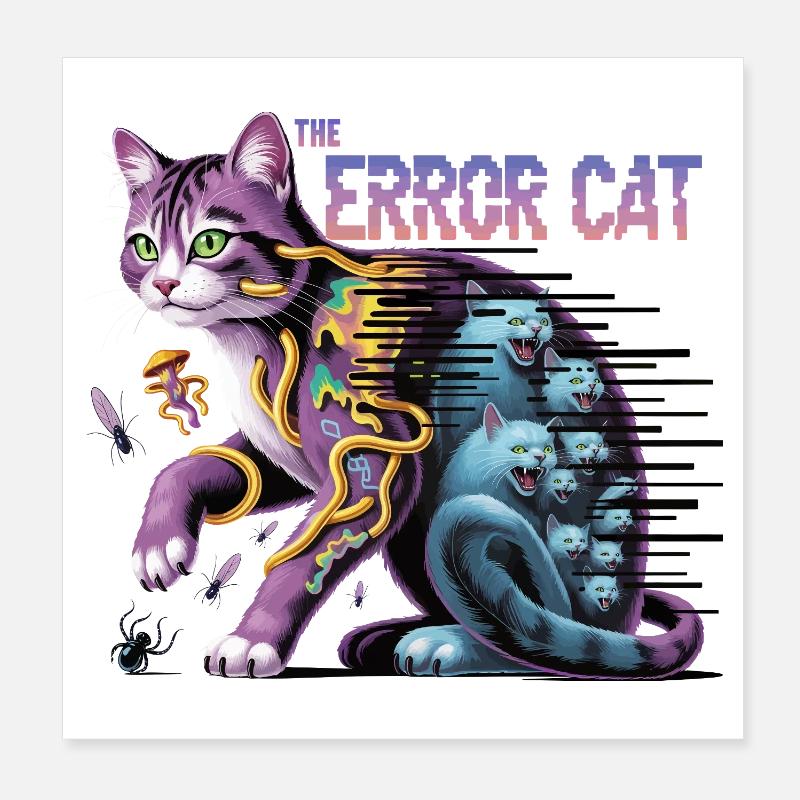 Die irrende Katze Digitale Kunst Poster 20x20 cm