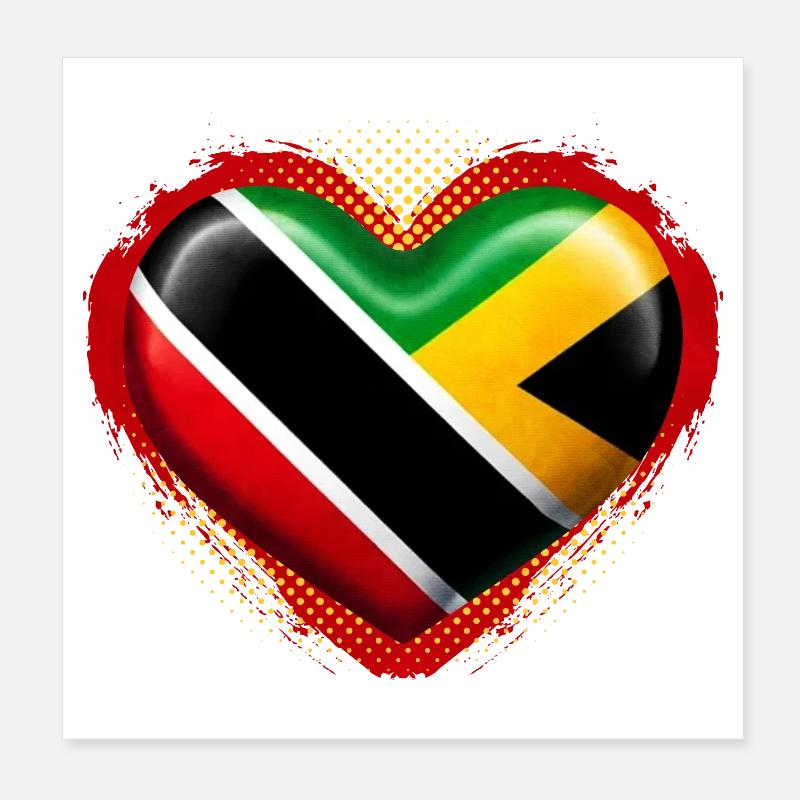 Jamaïque Trinité-et-Tobago Poster 20 x 20 cm