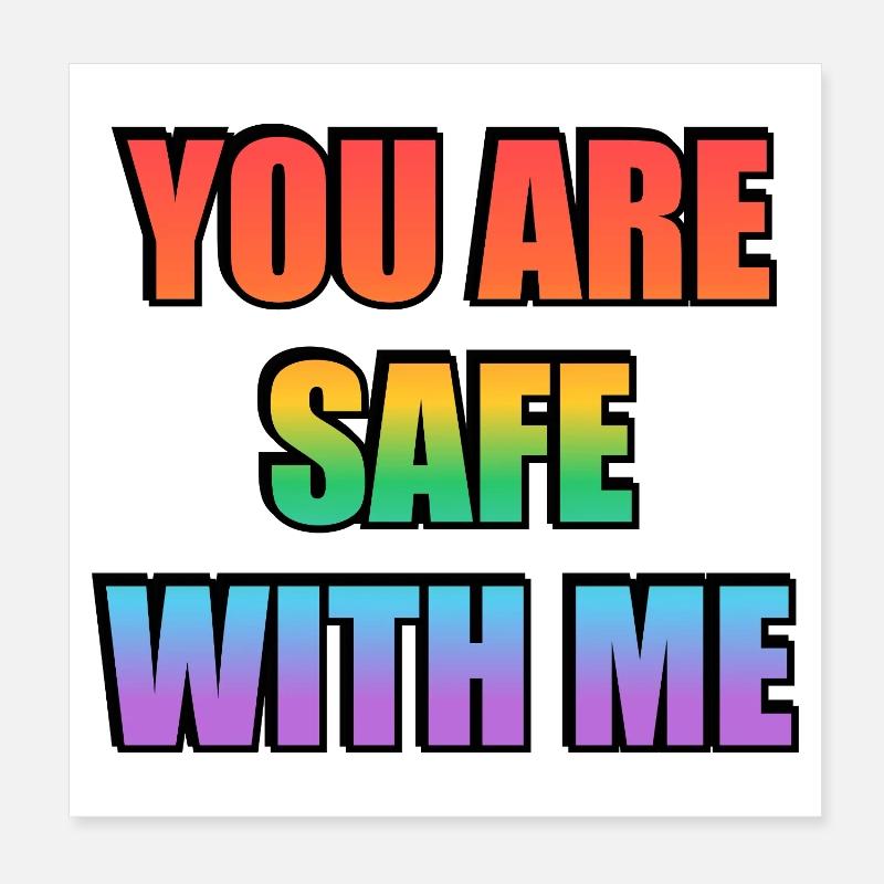 Tu es en sécurité avec moi, gradient Poster 20 x 20 cm