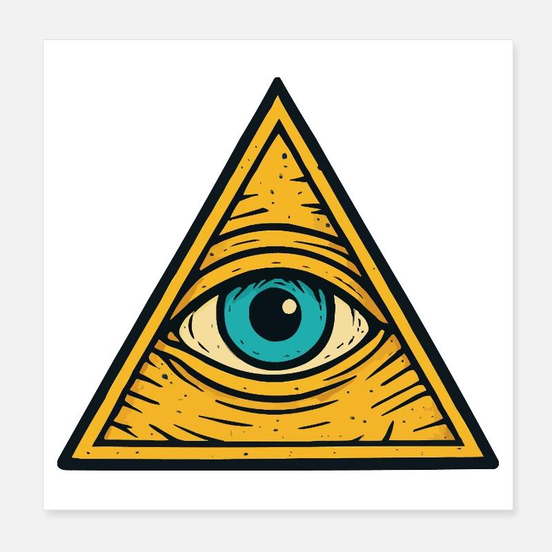 Oeil dans l’illustration du triangle Poster 20 x 20 cm