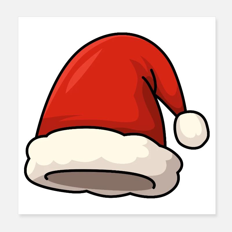 Weihnachtsmütze Illustration Poster 20x20 cm
