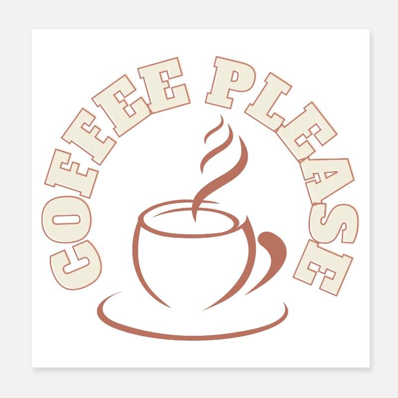 Kaffee bitte rundes Logo Poster 20x20 cm