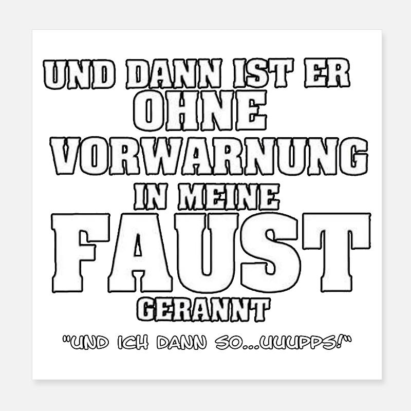 Vorwarnung Faust Motiv Poster 20x20 cm