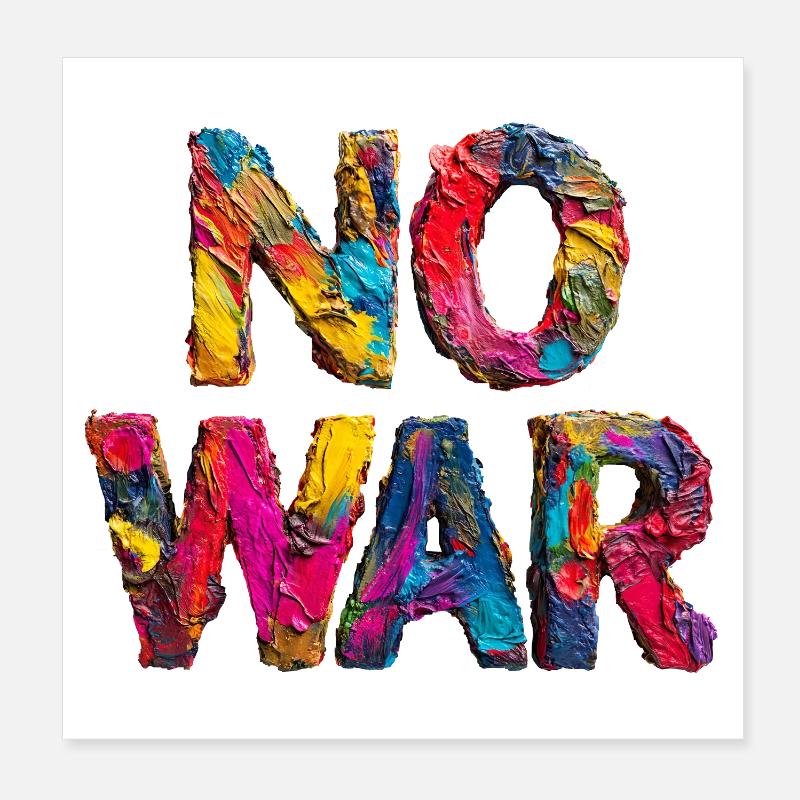 Pas de guerre Déclaration colorée Poster 20 x 20 cm