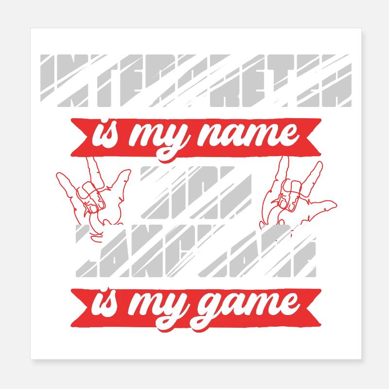 ASL Sign Language Interpreter Sign Language Poster 8" x 8" (20x20 cm)