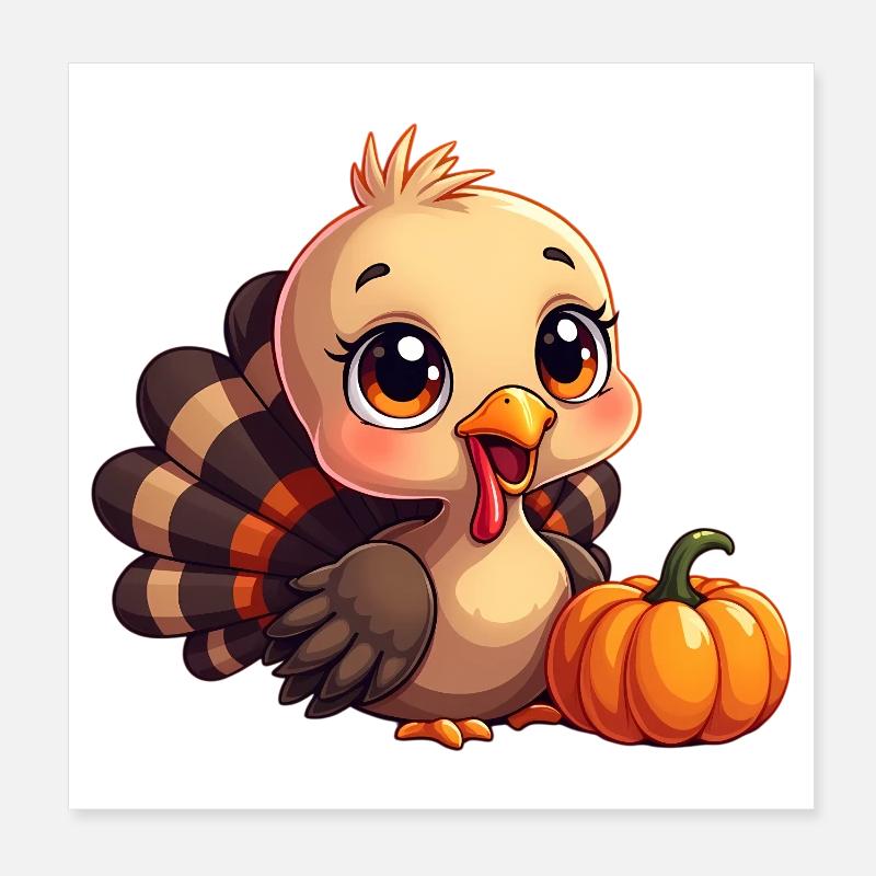Bébé dinde de Thanksgiving Poster 20 x 20 cm