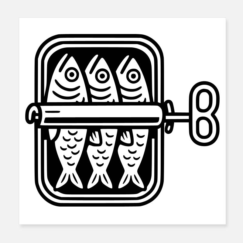sardinen dose Poster 20x20 cm
