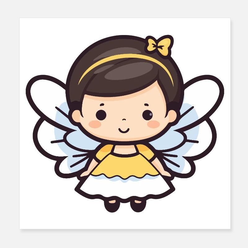 Fee Niedlich Märchen Poster 20x20 cm