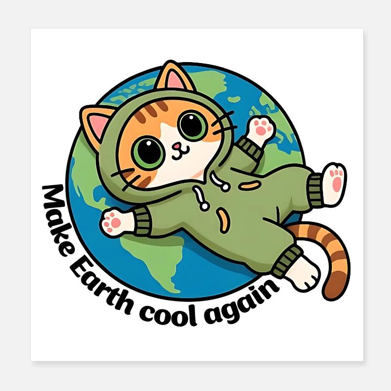 Sauver la planète terre, Make Earth cool again Poster 20 x 20 cm