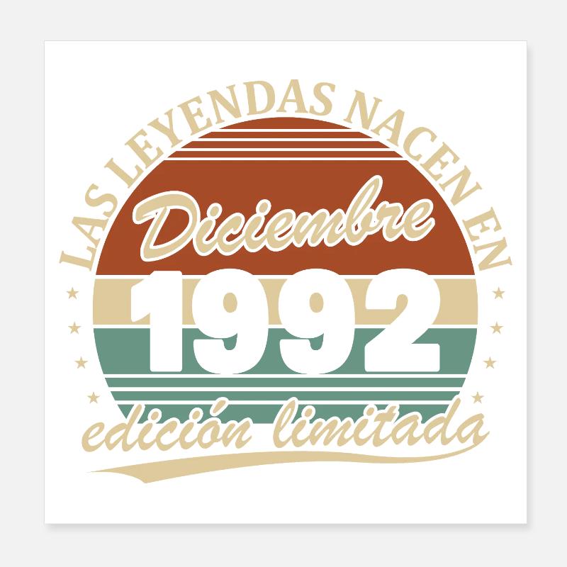 Dezember 1992 Retro Vintage Geburtstagsgeschenk Poster 20x20 cm