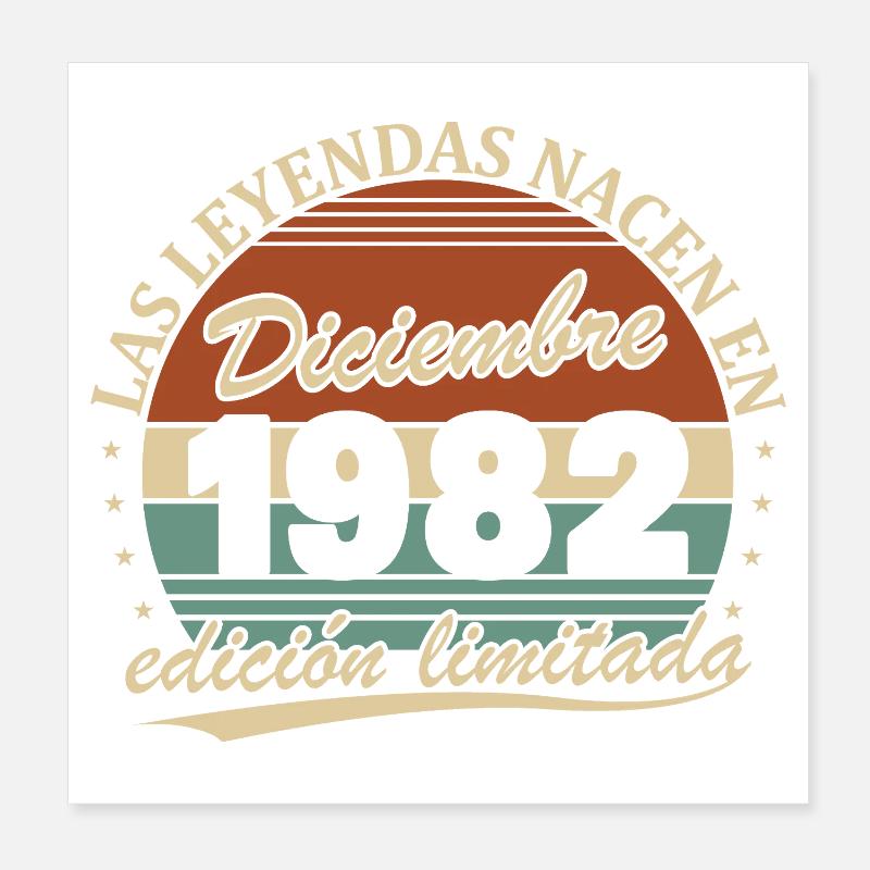 Dezember 1982 Retro Vintage Geburtstagsgeschenk Poster 20x20 cm