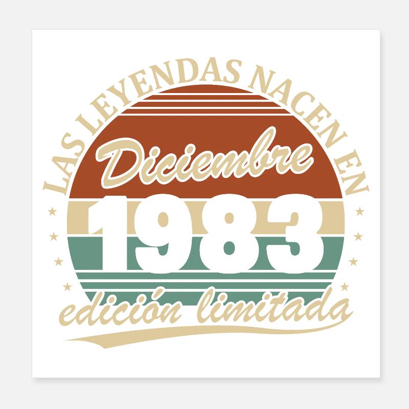 Dezember 1983 Retro Vintage Geburtstagsgeschenk Poster 20x20 cm