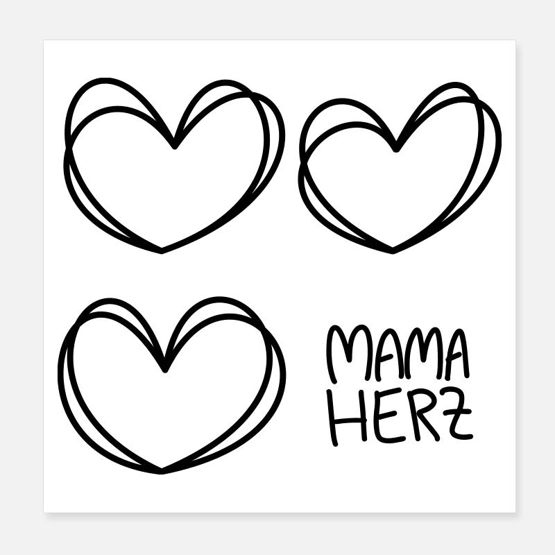 Cœur de maman Poster 20 x 20 cm