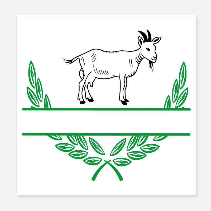 Couronne de laurier de chèvre avec espace de noms Poster 20 x 20 cm
