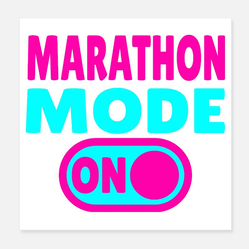 Marathon Mode On – Laufen mit Leidenschaft Poster 20x20 cm