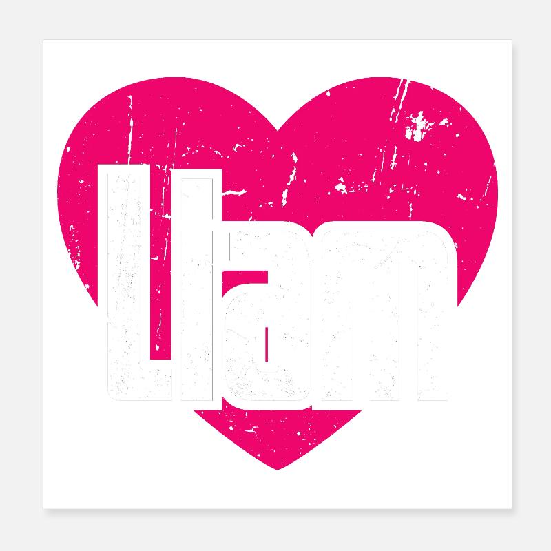 J’aime Liam Coeur rose J’aime Liam Poster 20 x 20 cm