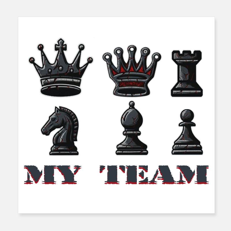Schach - Poster 20x20 cm - Weiß